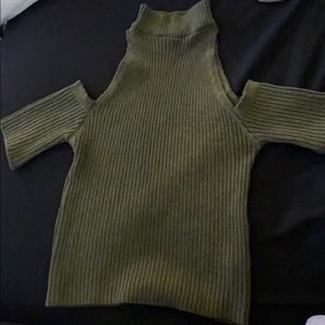 Army green crop top